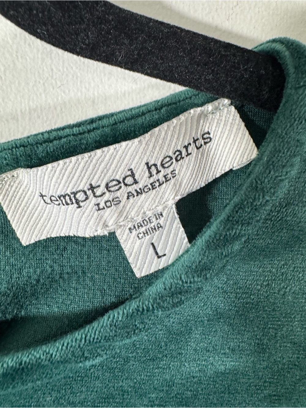 Tempted Hearts Dark Green Velvet Ruched Blouse Large holiday Whimsigoth - Picture 6 of 9